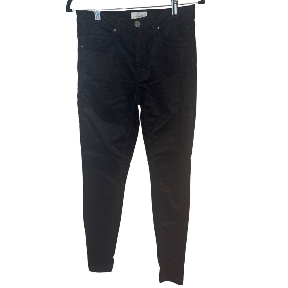 2/$30 MCGUIRE Denim 26 Womens Mid Rise Stretch Skinny Velvet Pants Black